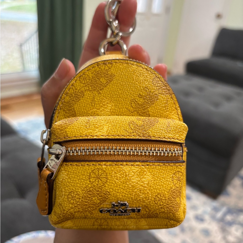 Coach Bright Yellow Mini Bag Keychain
